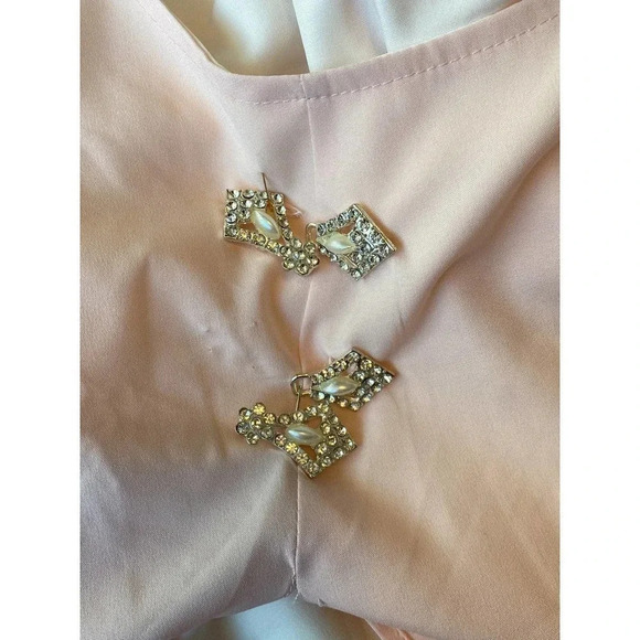 Lightweight Pink white blouse women size L - Picture 6 of 6